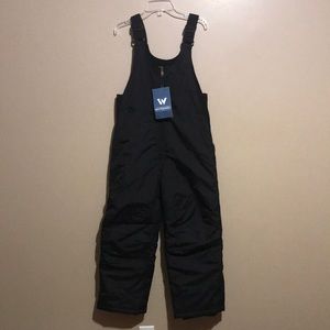 White Sierra Insulated Ski Bibs Black Youth Medium NWT